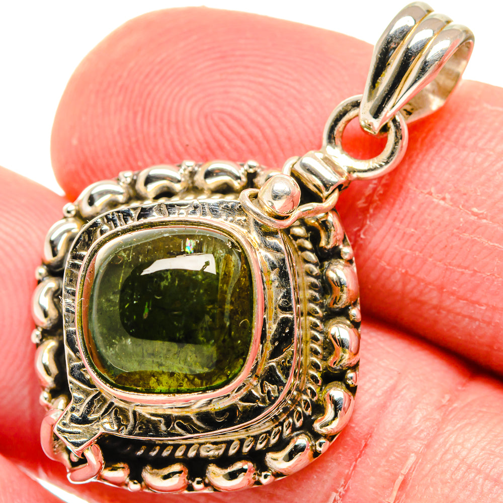 Green Tourmaline Pendants handcrafted by Ana Silver Co - PD20115