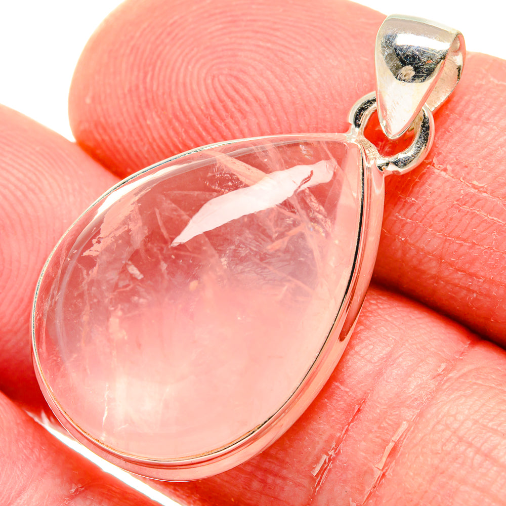 Rose Quartz Pendants handcrafted by Ana Silver Co - PD20129