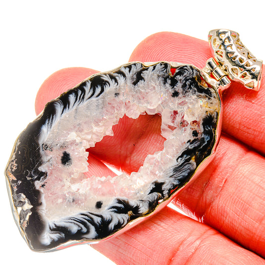 Coconut Geode Slice Pendants handcrafted by Ana Silver Co - PD20134