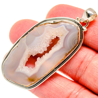 White Geode Slice Pendants handcrafted by Ana Silver Co - PD20135
