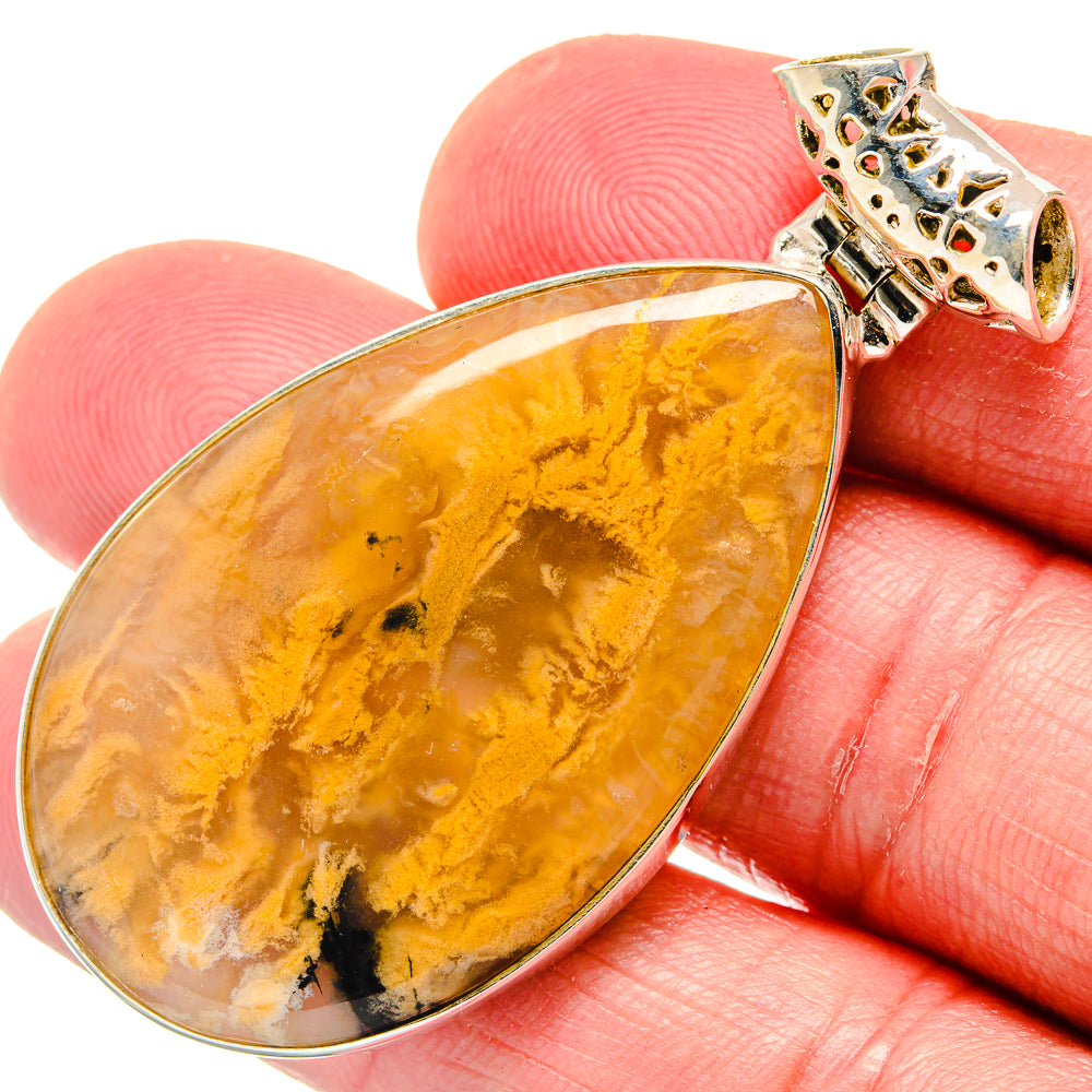 Plume Agate Pendants handcrafted by Ana Silver Co - PD20136
