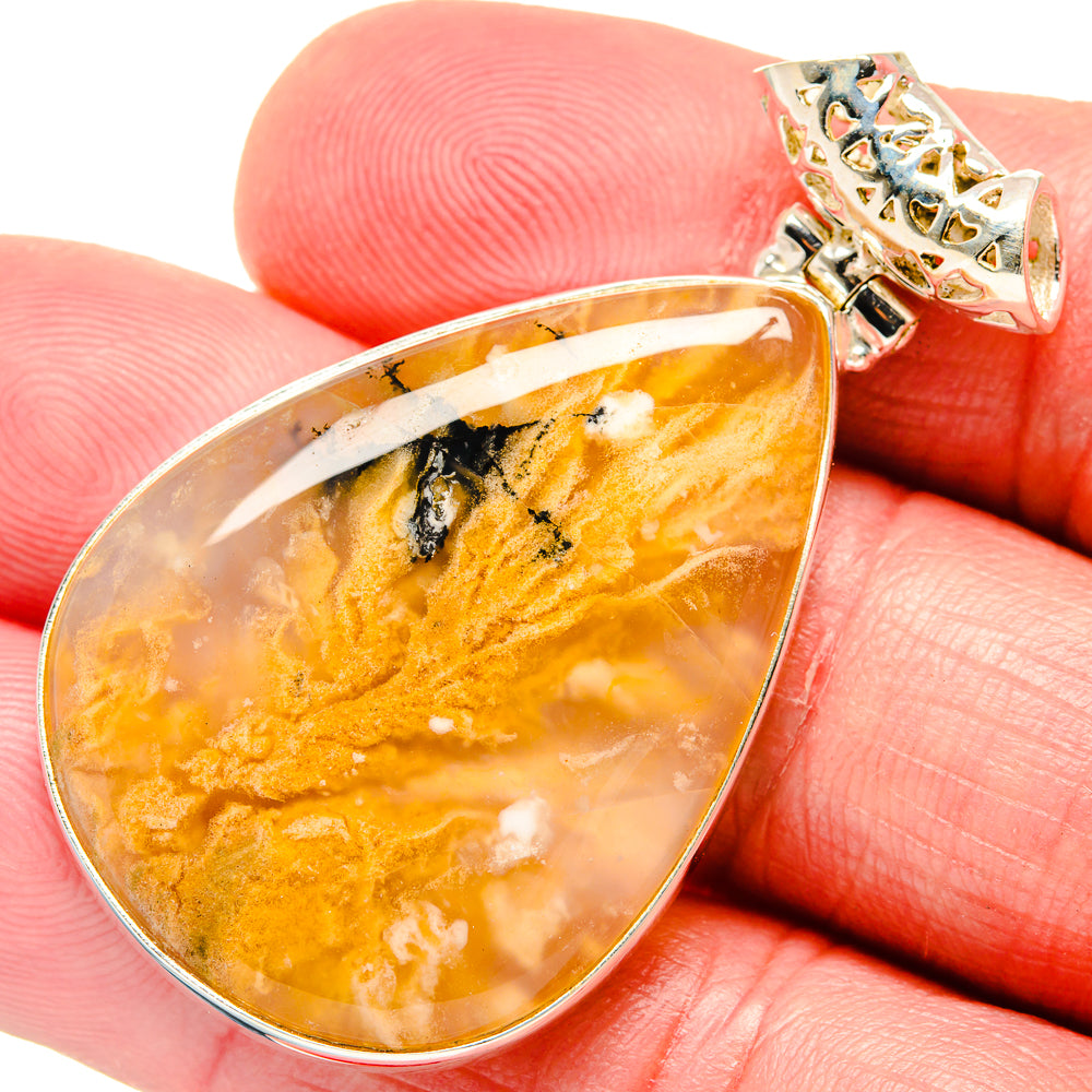 Plume Agate Pendants handcrafted by Ana Silver Co - PD20172