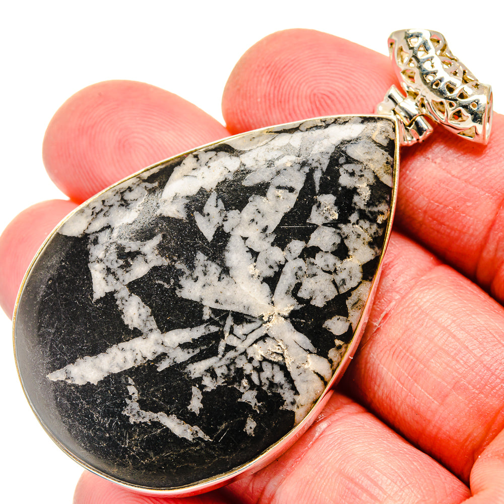 Chrysanthemum Stone Pendants handcrafted by Ana Silver Co - PD20181