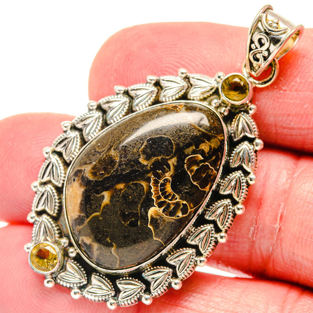 Turritella Agate Pendants handcrafted by Ana Silver Co - PD20194