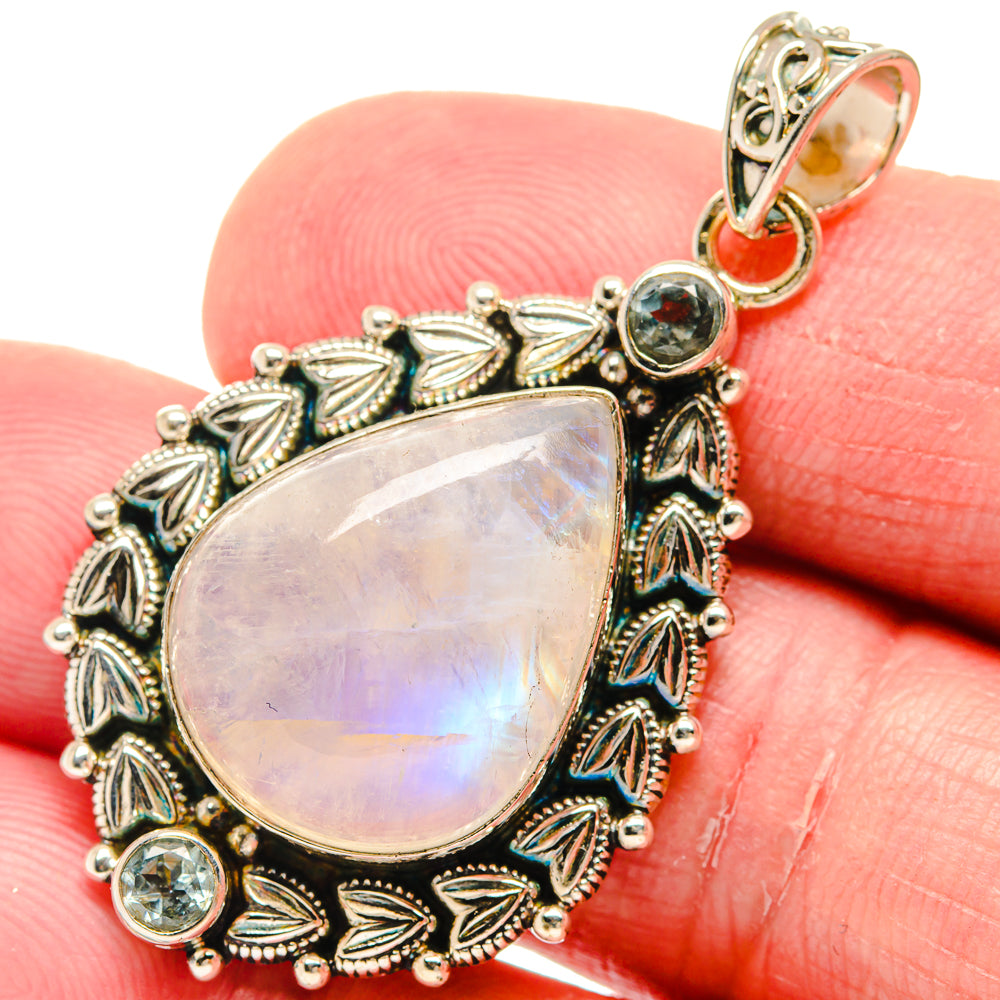 Rainbow Moonstone Pendants handcrafted by Ana Silver Co - PD20197