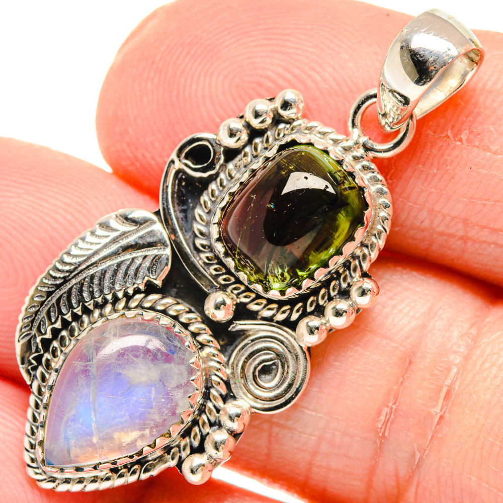 Rainbow Moonstone Pendants handcrafted by Ana Silver Co - PD20206