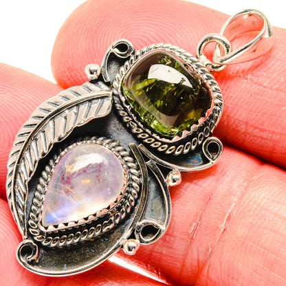 Rainbow Moonstone Pendants handcrafted by Ana Silver Co - PD20207