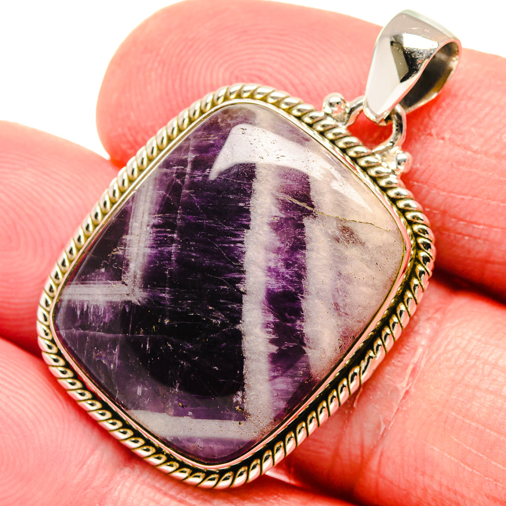 Chevron Amethyst Pendants handcrafted by Ana Silver Co - PD20208