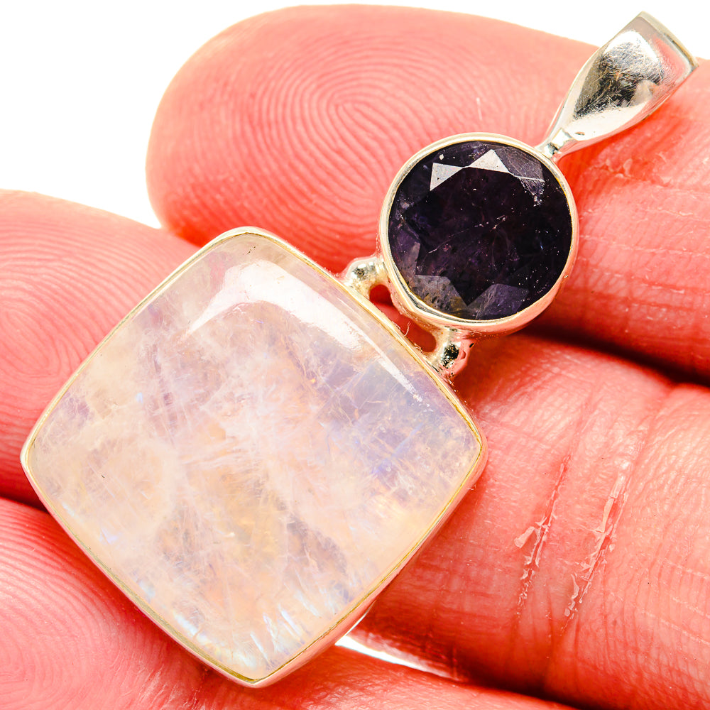 Rainbow Moonstone Pendants handcrafted by Ana Silver Co - PD20257