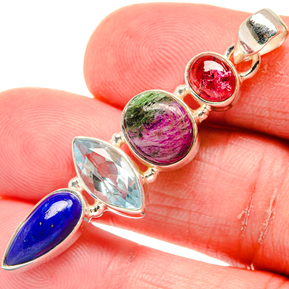 Ruby Zoisite Pendants handcrafted by Ana Silver Co - PD20269