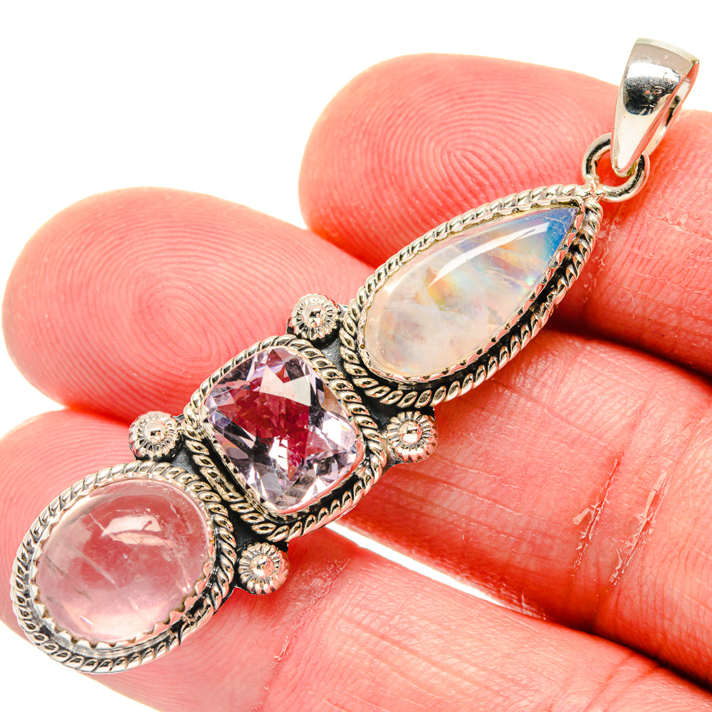 Rainbow Moonstone Pendants handcrafted by Ana Silver Co - PD20272