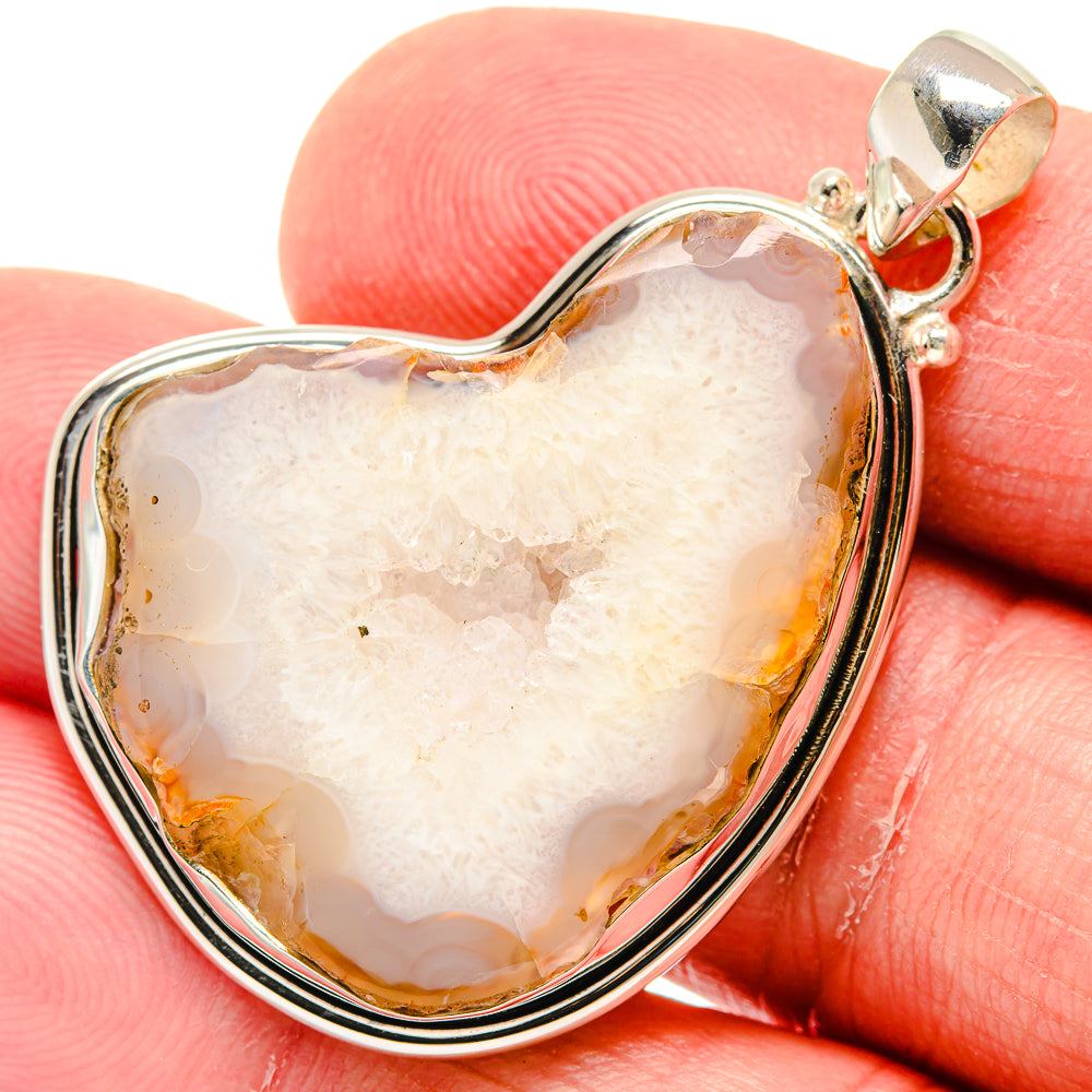 White Geode Slice Pendants handcrafted by Ana Silver Co - PD20300