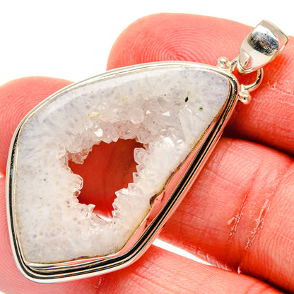 White Geode Slice Pendants handcrafted by Ana Silver Co - PD20301