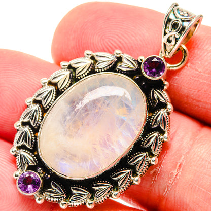 Rainbow Moonstone Pendants handcrafted by Ana Silver Co - PD20308