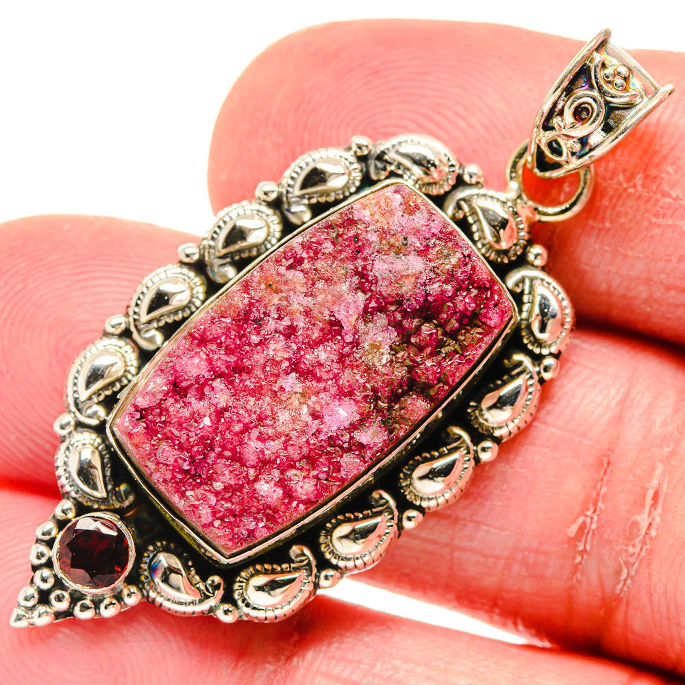 Cobalto Calcite Druzy Pendants handcrafted by Ana Silver Co - PD20310