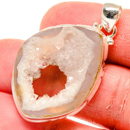 White Geode Slice Pendants handcrafted by Ana Silver Co - PD20314