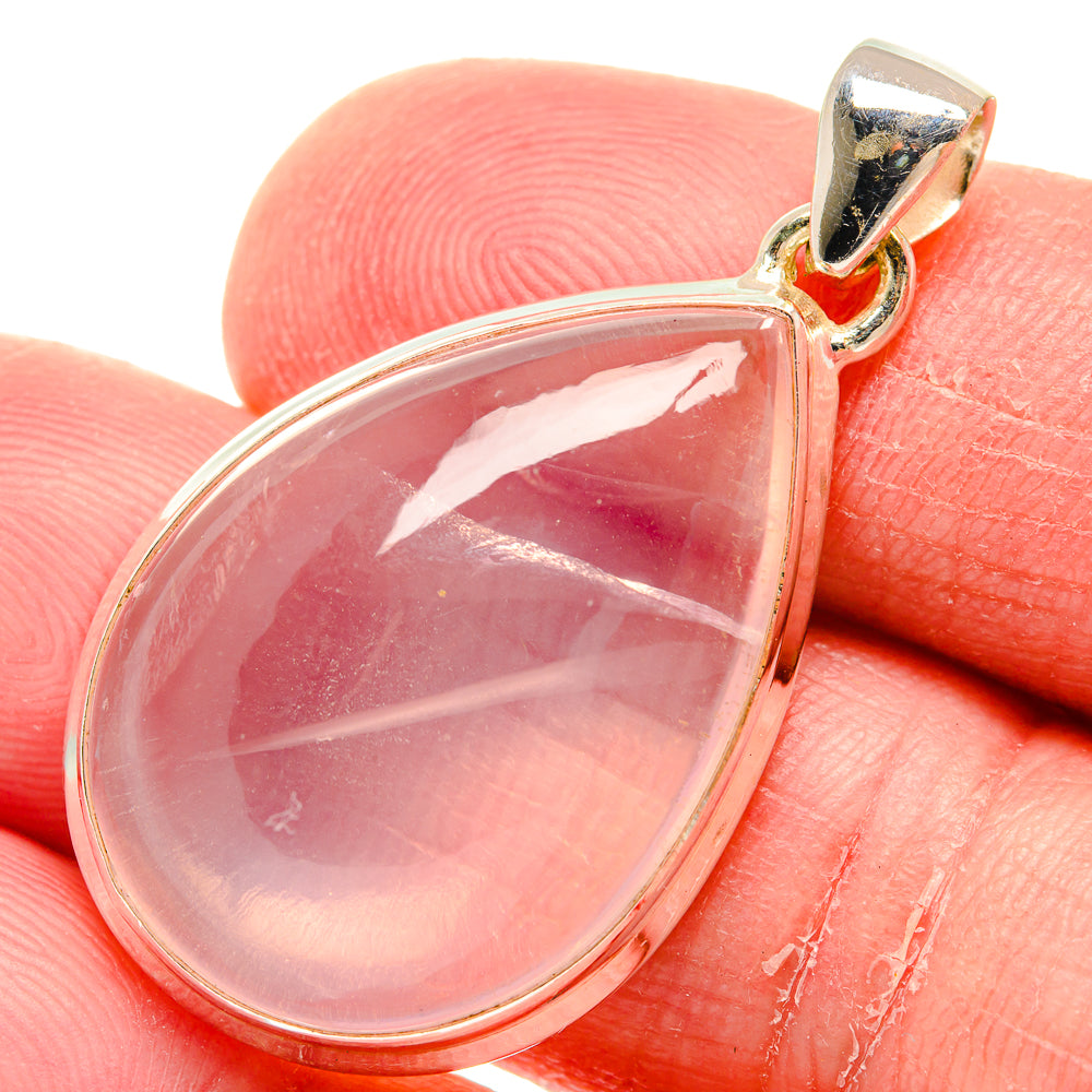 Rose Quartz Pendants handcrafted by Ana Silver Co - PD20324