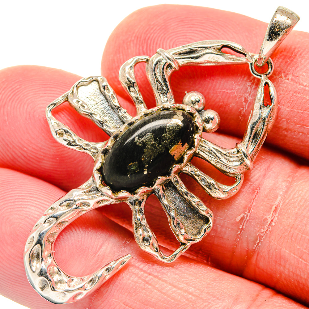 Pyrite In Black Onyx Pendants handcrafted by Ana Silver Co - PD20333
