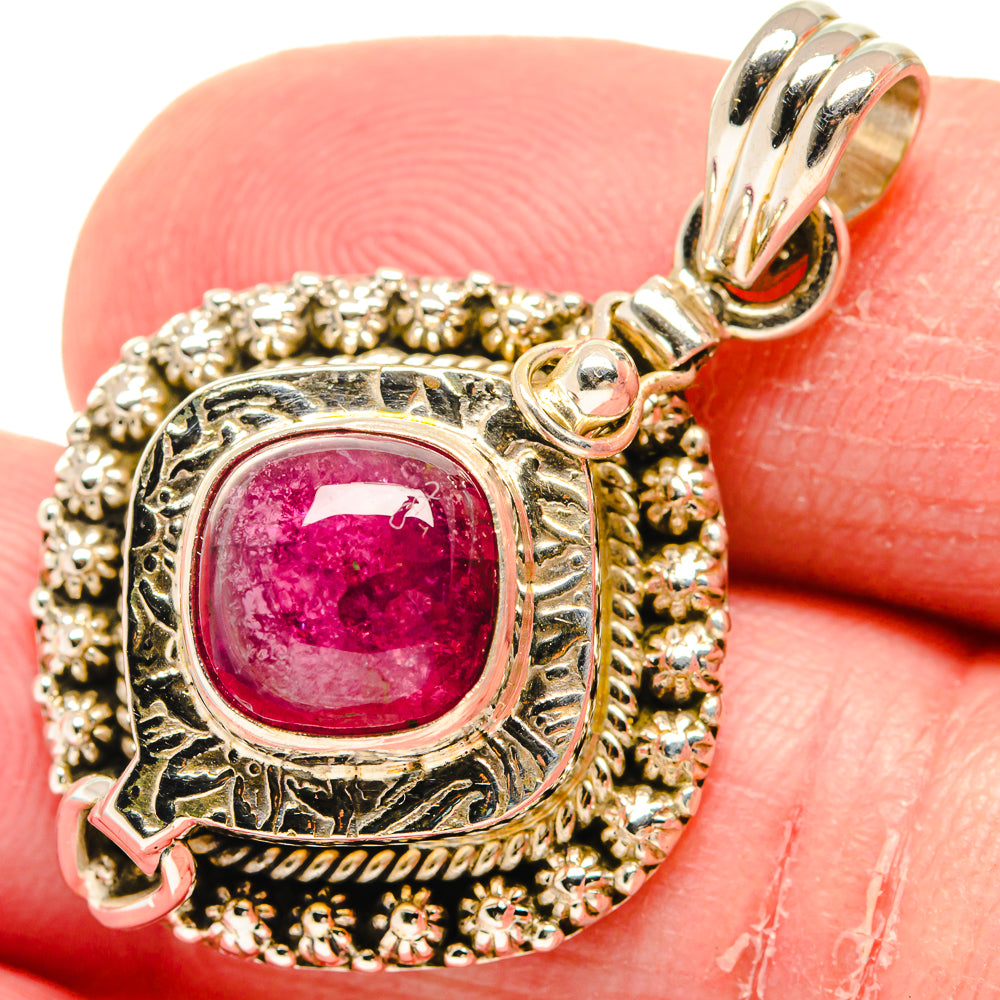 Pink Tourmaline Pendants handcrafted by Ana Silver Co - PD20336