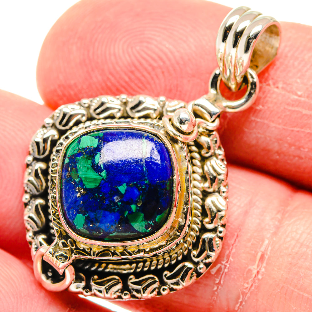 Malachite In Chrysocolla Pendants handcrafted by Ana Silver Co - PD20345