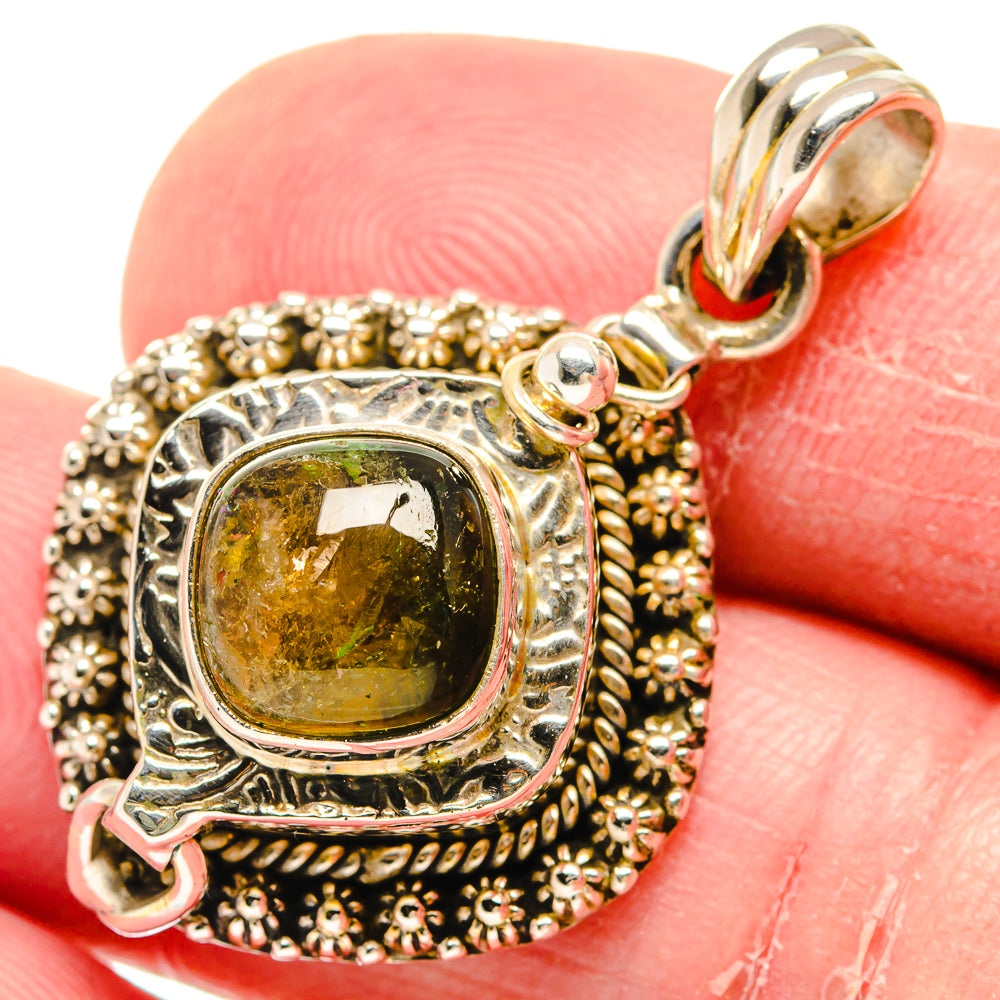 Green Tourmaline Pendants handcrafted by Ana Silver Co - PD20350
