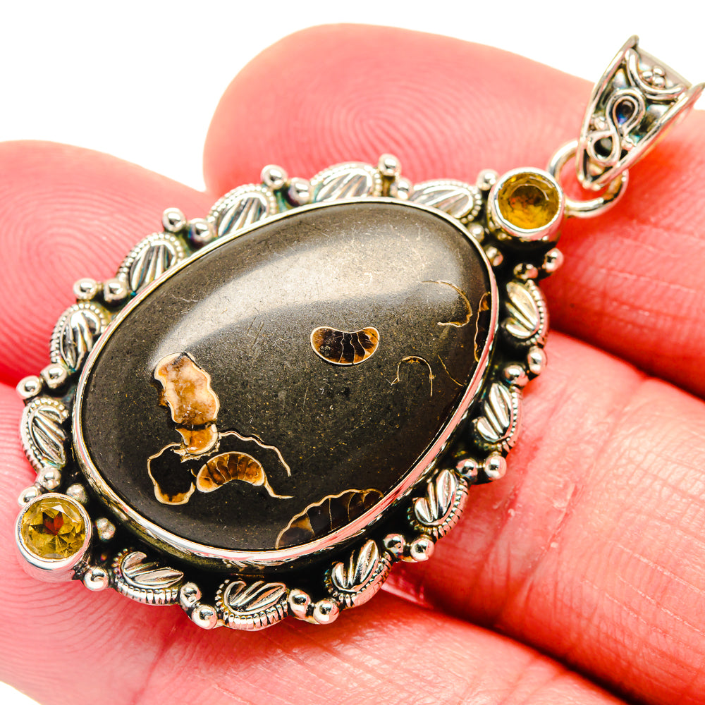 Turritella Agate Pendants handcrafted by Ana Silver Co - PD20357