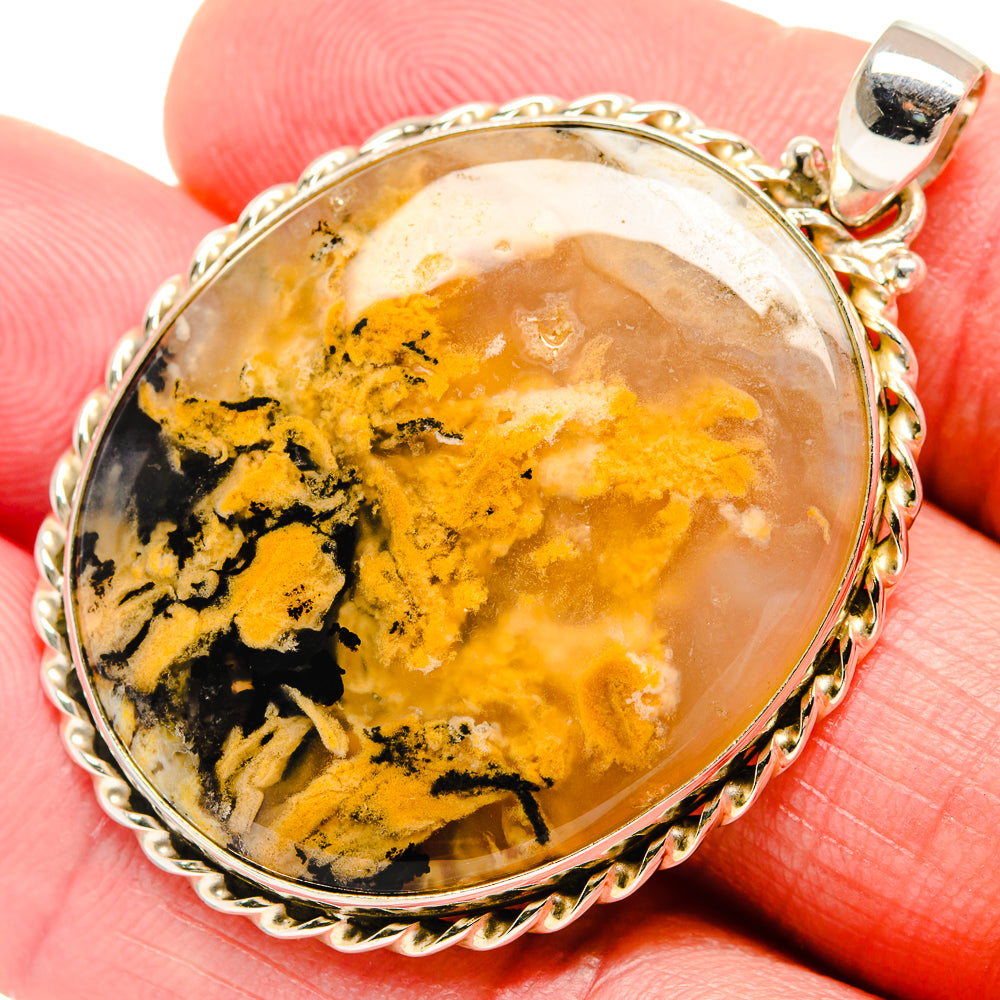 Plume Agate Pendants handcrafted by Ana Silver Co - PD20362