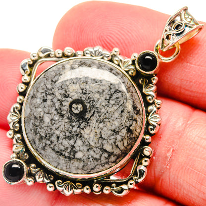 Moroccan Goniatite Fossil Pendants handcrafted by Ana Silver Co - PD20375