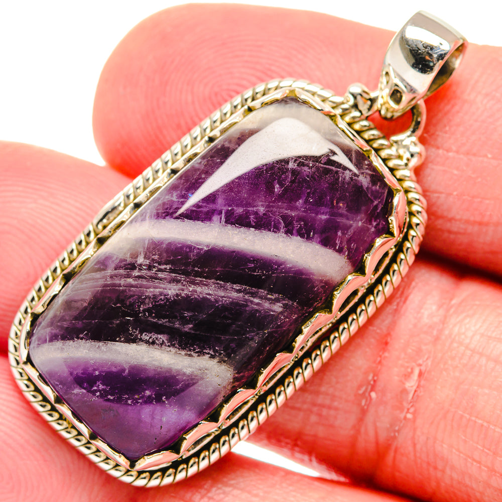 Chevron Amethyst Pendants handcrafted by Ana Silver Co - PD20377