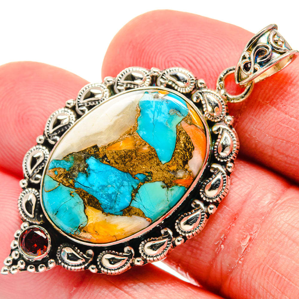 Spiny Oyster Turquoise Pendants handcrafted by Ana Silver Co - PD20385