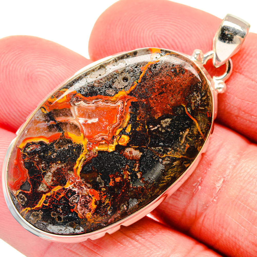 Crazy Lace Agate Pendants handcrafted by Ana Silver Co - PD20389