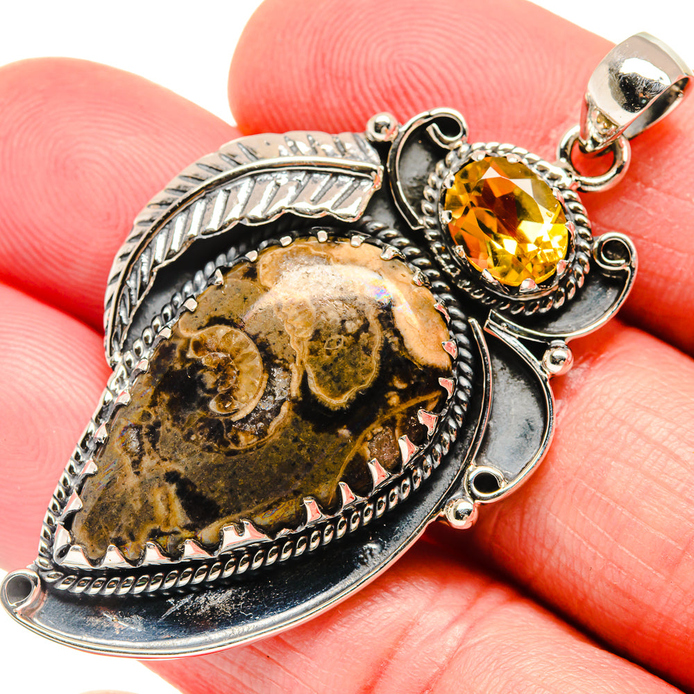 Turritella Agate Pendants handcrafted by Ana Silver Co - PD20396