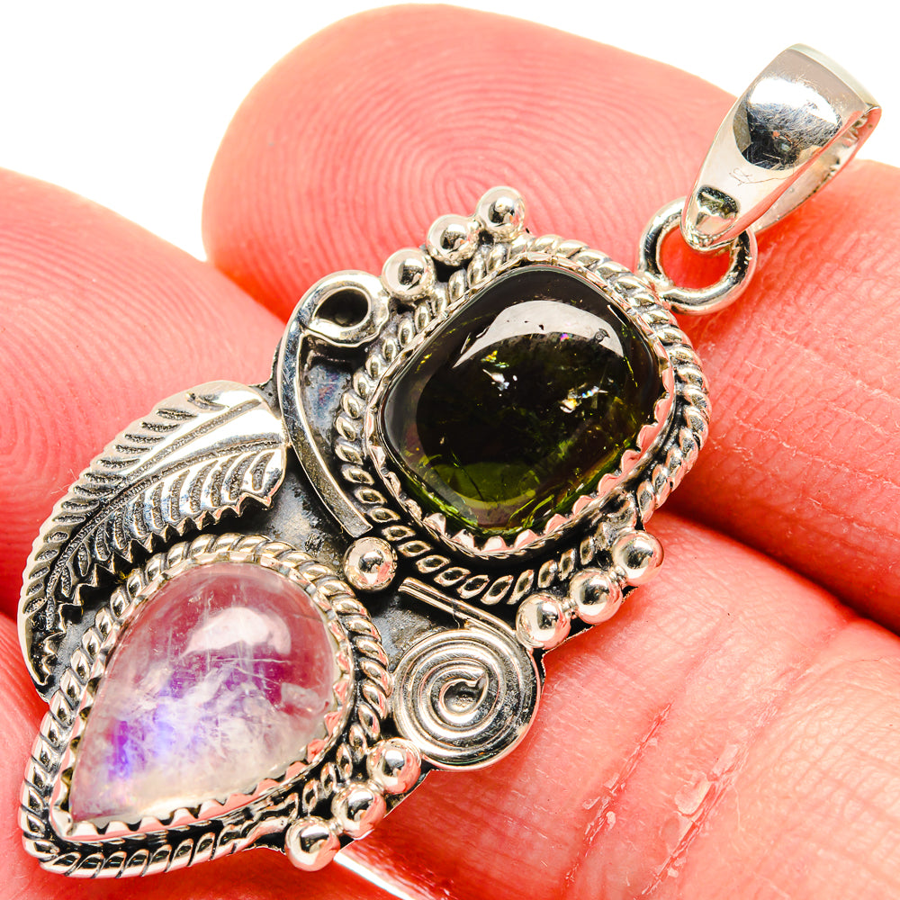 Rainbow Moonstone Pendants handcrafted by Ana Silver Co - PD20407