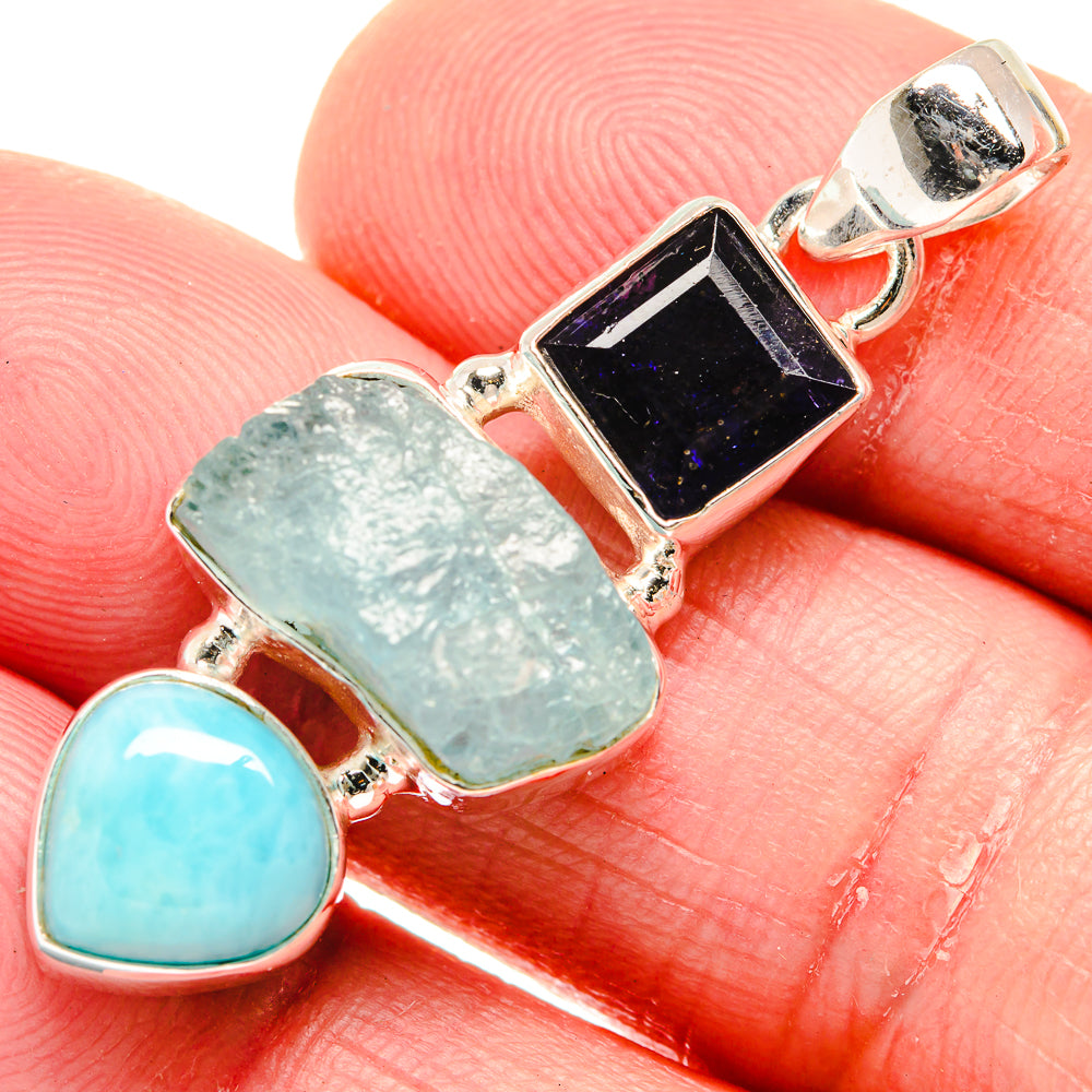 Aquamarine Pendants handcrafted by Ana Silver Co - PD20409