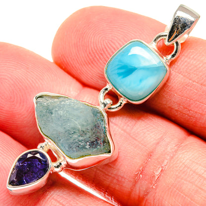Aquamarine Pendants handcrafted by Ana Silver Co - PD20411