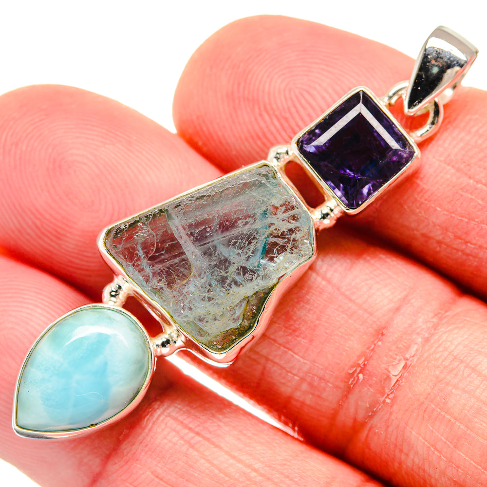 Aquamarine Pendants handcrafted by Ana Silver Co - PD20413