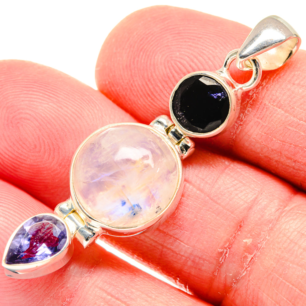 Rainbow Moonstone Pendants handcrafted by Ana Silver Co - PD20423