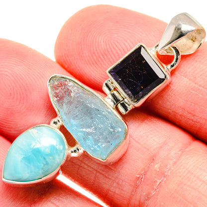 Aquamarine Pendants handcrafted by Ana Silver Co - PD20426