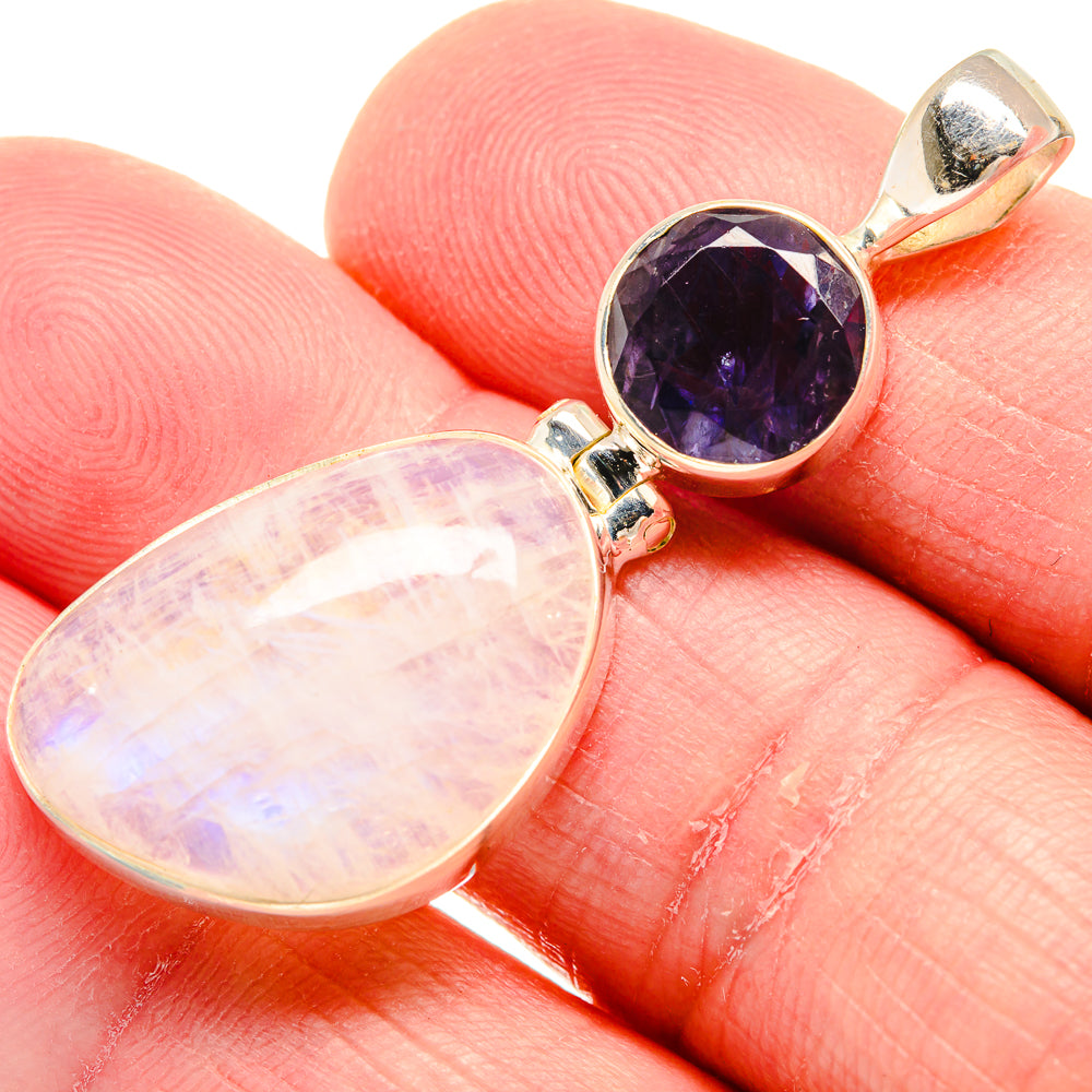 Rainbow Moonstone Pendants handcrafted by Ana Silver Co - PD20428
