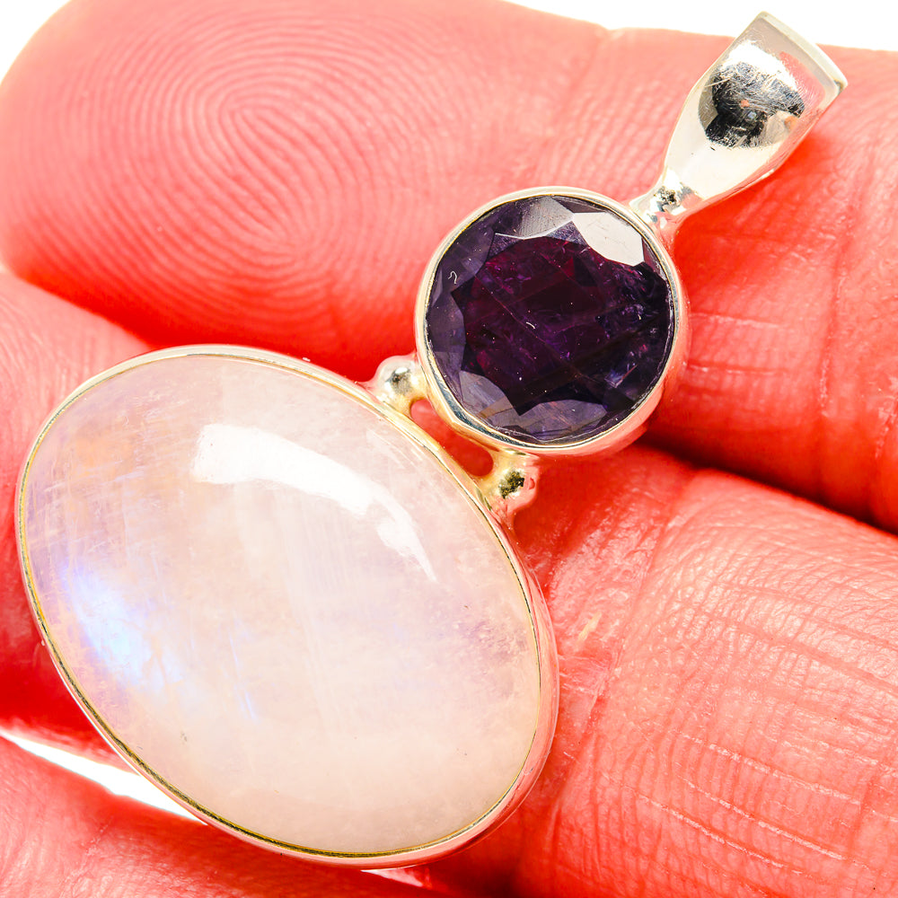 Rainbow Moonstone Pendants handcrafted by Ana Silver Co - PD20431