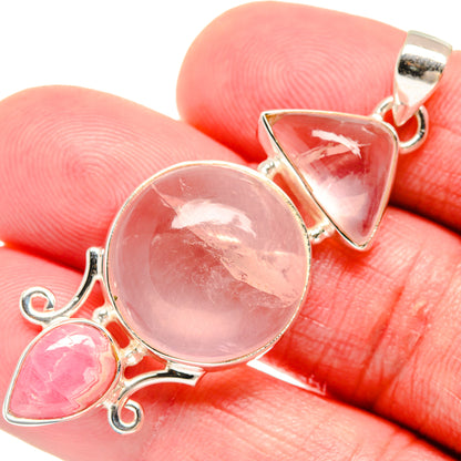 Rose Quartz Pendants handcrafted by Ana Silver Co - PD20433
