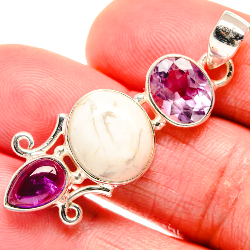 White Scolecite Pendants handcrafted by Ana Silver Co - PD20437