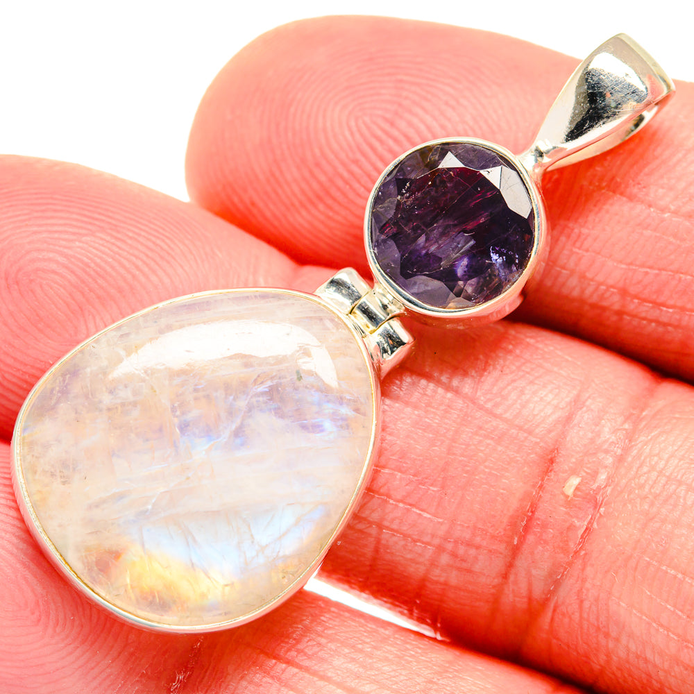 Rainbow Moonstone Pendants handcrafted by Ana Silver Co - PD20450