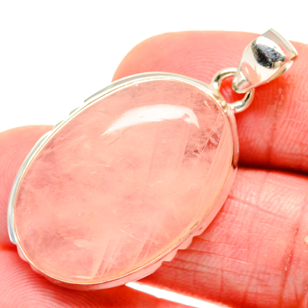 Rose Quartz Pendants handcrafted by Ana Silver Co - PD20455