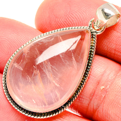 Rose Quartz Pendants handcrafted by Ana Silver Co - PD20456