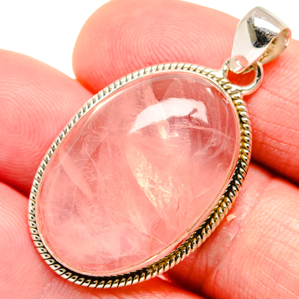 Rose Quartz Pendants handcrafted by Ana Silver Co - PD20457