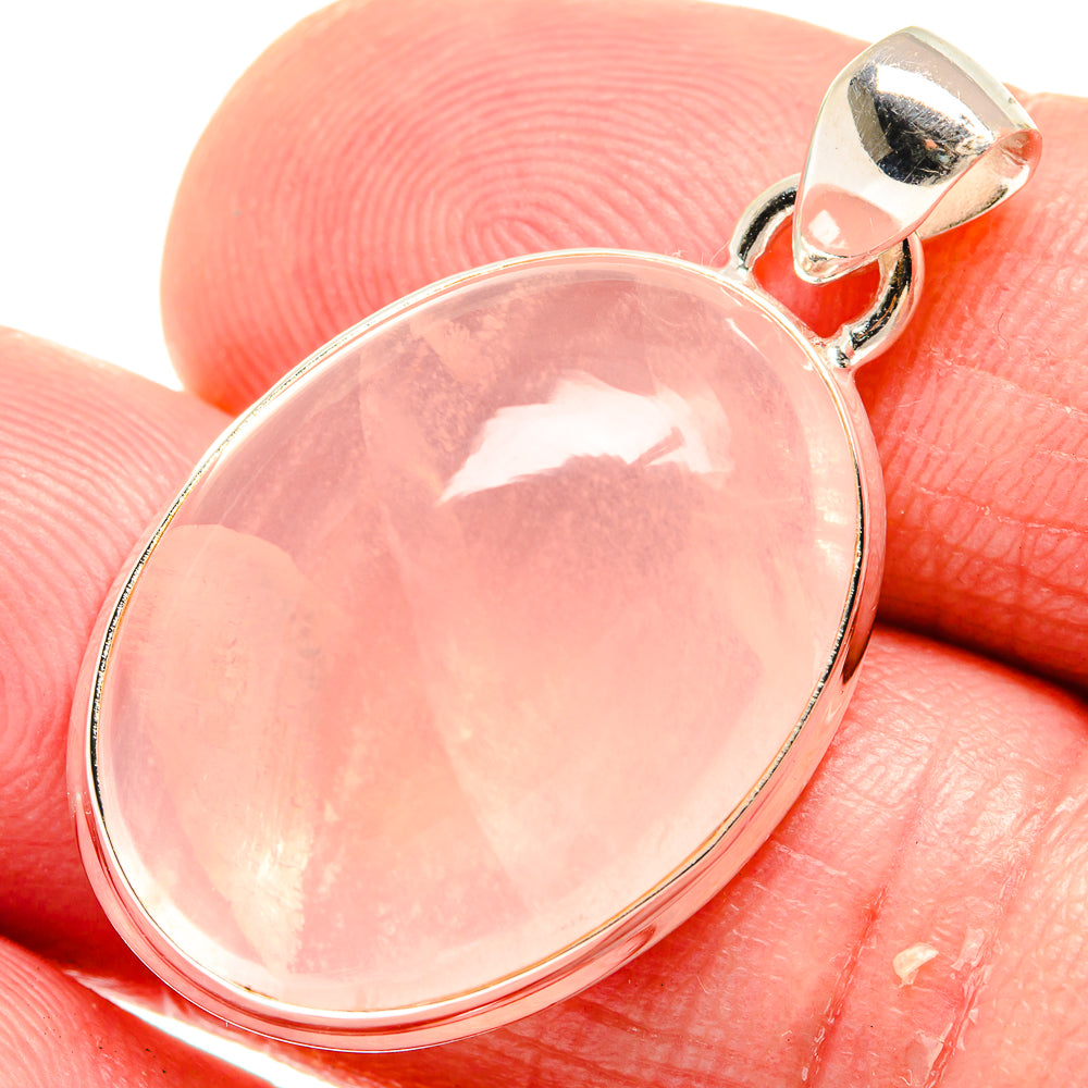 Rose Quartz Pendants handcrafted by Ana Silver Co - PD20459