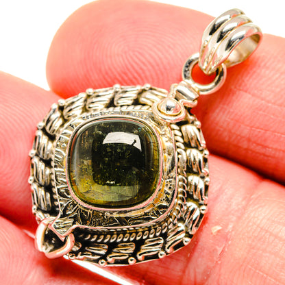 Green Tourmaline Pendants handcrafted by Ana Silver Co - PD20468