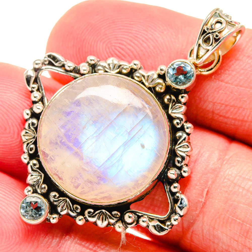 Rainbow Moonstone Pendants handcrafted by Ana Silver Co - PD20473