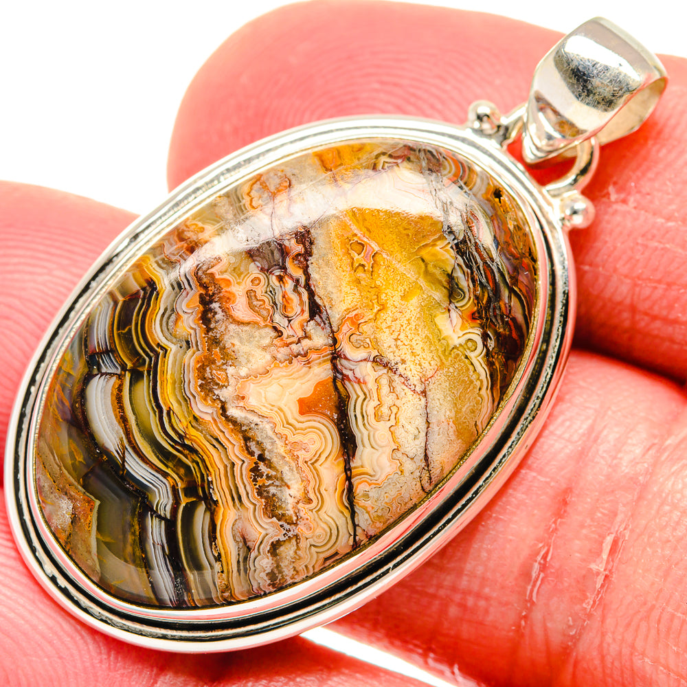 Crazy Lace Agate Pendants handcrafted by Ana Silver Co - PD20479